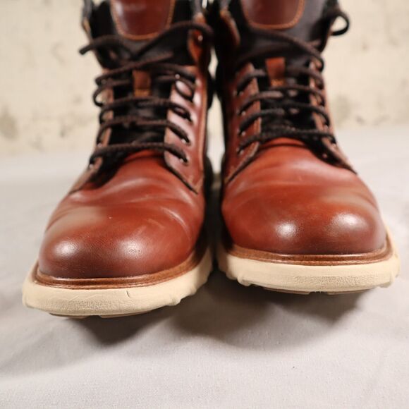 Johnston & Murphy Shoes Boots Mens Size 10 M Brown Leather White Soles 59-42019
